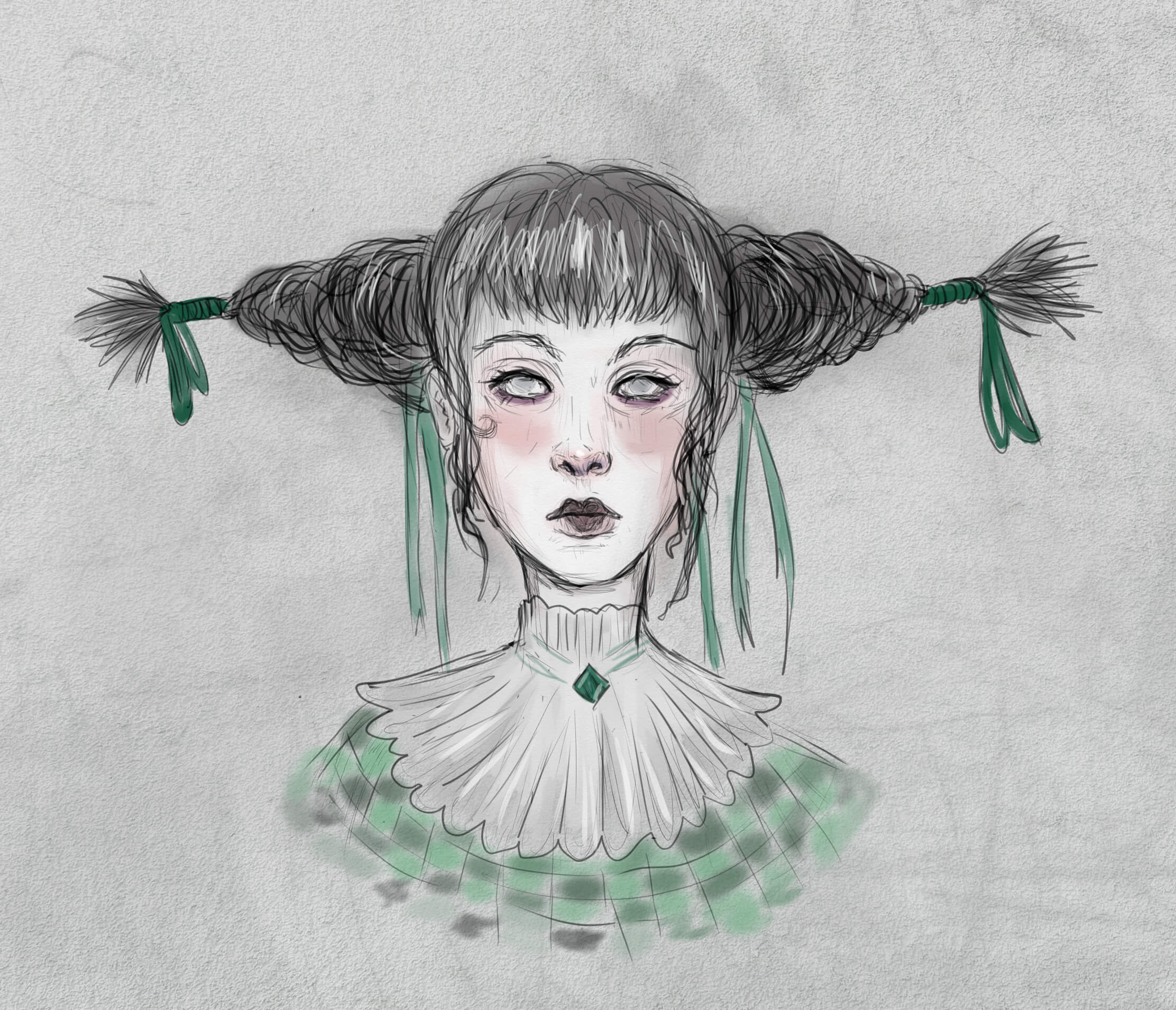 weibliche Pierrot im Portrait